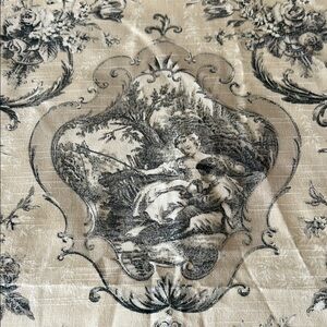 Elegant Black and Cream Toile Fabric